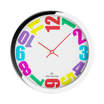 Duplex Wide Rim Wall Clock // Chrome Steel // V1 (Multicolor)