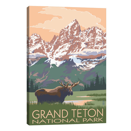 Grand Teton National Park (Moose And Teton Range) // Lantern Press