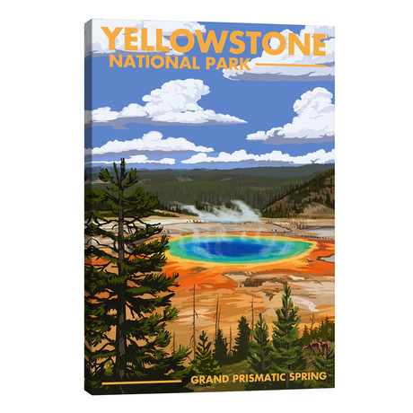 Yellowstone National Park (Grand Prismatic Spring) // Lantern Press