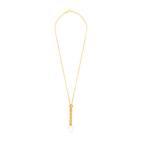 Assael 18k Yellow Gold Diamond + South Sea Pearl Necklace