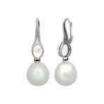 Assael 18k White Gold Moonstone + South Sea Pearl Earrings I