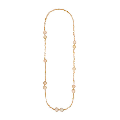 Assael Citrine + Golden South Sea Cultured Pearl Necklace
