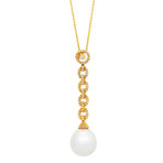 Assael 18k Yellow Gold Diamond + South Sea Pearl Necklace