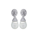 Assael 18k White Gold Diamond + South Sea Pearl Earrings IV