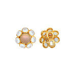 Assael 18k Yellow Gold Moonstone + Golden South Sea Pearl Earrings