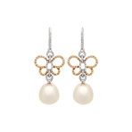 Assael 18k Two-Tone Gold Diamond + South Sea Pearl Earrings I