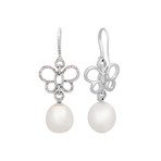 Assael 18k White Gold Diamond + South Sea Pearl Earrings X