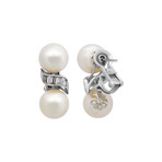 Assael 18k White Gold Diamond + South Sea Pearl Earrings XIV
