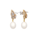 Assael 18k Two-Tone Gold Diamond + South Sea Pearl Earrings II