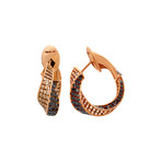 Assael 18k Rose Gold Black Diamond + Brown Diamond Earrings