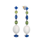 Assael 18k White Gold Sapphire + South Sea Pearl Earrings