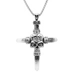 Skull Cross Necklace // Silver