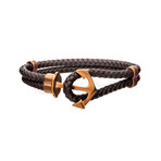 Braided Leather Anchor Bracelet // Cappuccino