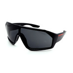 Prada Sport // Men's PS03VS-1AB5SO Wrap Sunglasses // Black + Gray