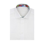 Solid Linen Short Sleeve Shirt // White (L)