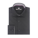 Zig Zag Design Jacquard Long Sleeve Shirt // Black (XL)