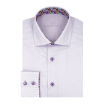 Slight Textered Dotted Dobby Long Sleeve Shirt // Purple (L)