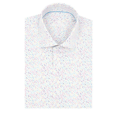 Small Confetti Poplin Print Short Sleeve // White (S)