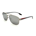 Prada Sport // Men's PS51US-QFP2B0 Square Aviator Sunglasses // Silver