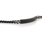 Stainless Steel ID Plate Curb Bracelet // 7mm // Black