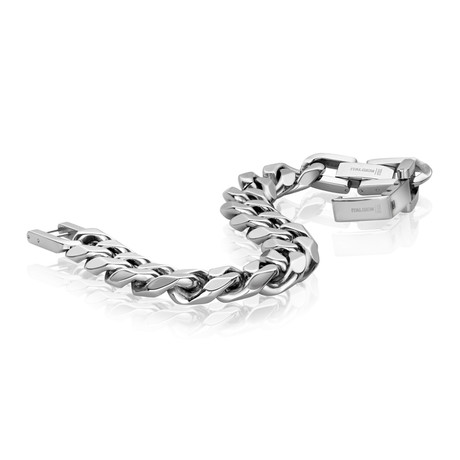 Stainless Steel Polished Curb Link Bracelet // 16mm // Silver