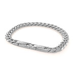 Polished Stainless Steel Curb Link Bracelet // 7.7mm // Silver