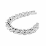 Stainless Steel Diamond Cut Edges Curb Link Bracelet // 15mm // Silver