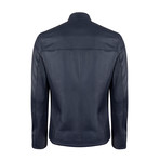 Edremit Leather Jacket // Navy Blue (XL)