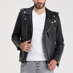 Sungurlu Leather Jacket // Black + Gold (3XL)