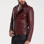 Davis Leather Jacket // Bordeaux (M)