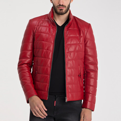 Harold Leather Jacket // Red (S)