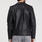 Biga Leather Jacket // Black + Gold (L)