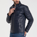 Manuel Leather Jacket // Dark Blue (XL)