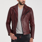 Davis Leather Jacket // Bordeaux (S)