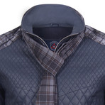 Suruc Leather Jacket // Navy Tafta (M)