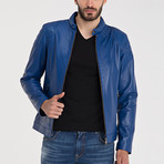 Omer Leather Jacket // Blue (3XL)