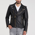 Biga Leather Jacket // Black + Gold (S)