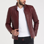 Emirhan Leather Jacket // Bordeaux (3XL)