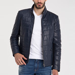 Manuel Leather Jacket // Dark Blue (2XL)