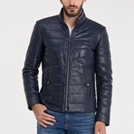 Manuel Leather Jacket // Dark Blue (2XL)