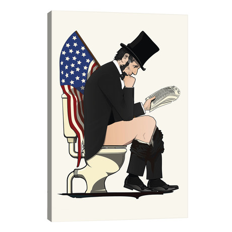 Abraham Lincoln On The Toilet // WyattDesign (26"W x 40"H x 1.5"D)