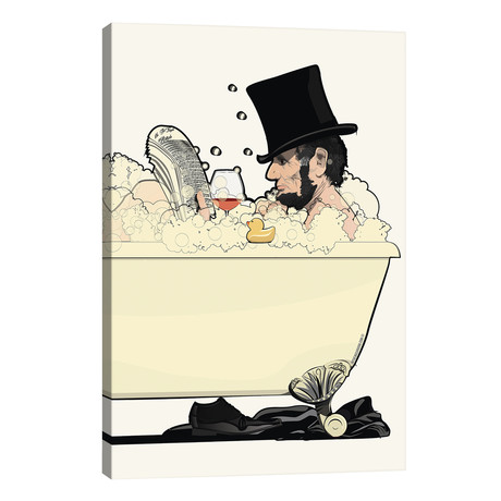 Abraham Lincoln In The Bath // WyattDesign (26"W x 40"H x 1.5"D)