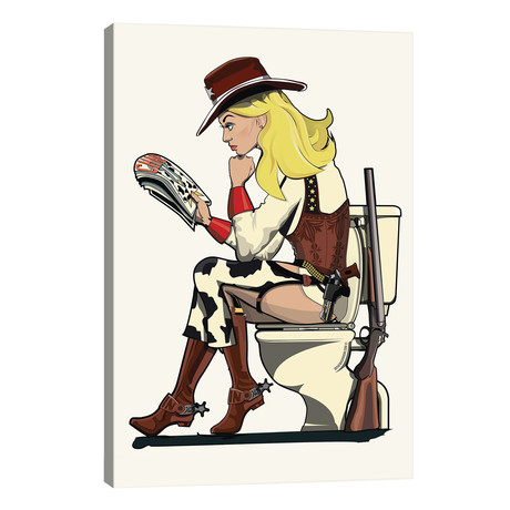 Cowgirl On The Toilet // WyattDesign (26"W x 40"H x 1.5"D)