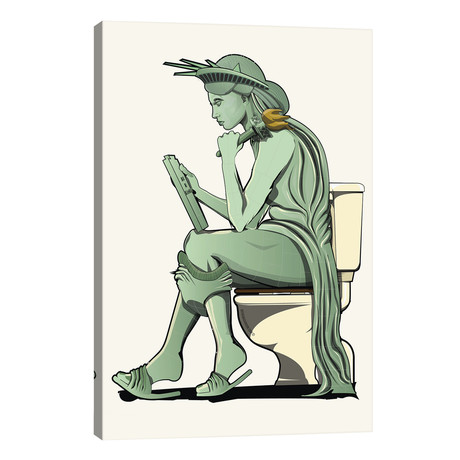 Statue Of Liberty On The Toilet // WyattDesign (26"W x 40"H x 1.5"D)