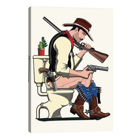 Cowboy On The Toilet // WyattDesign (26"W x 40"H x 1.5"D)