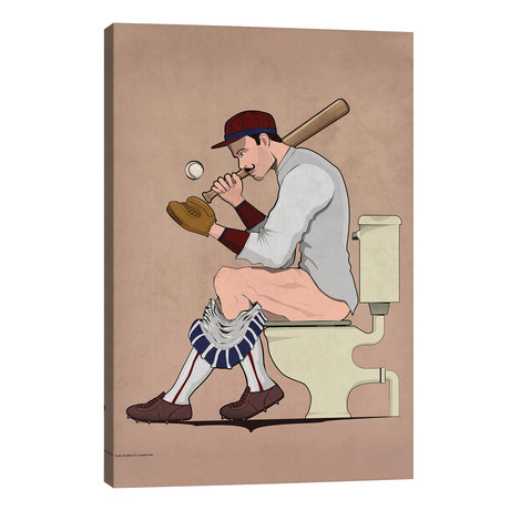 Baseball Player On The Toilet // WyattDesign