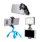 Pictar Home Office Kit // Pictar Smart Lens Wide Angle 18 MM + Splat Flexible Tripod 3N1 Blue + Pictar Smart Light