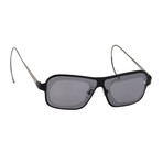 Raf Simons // Unisex RAF19C1 Rectangular Aviator Sunglasses // Black + Gray