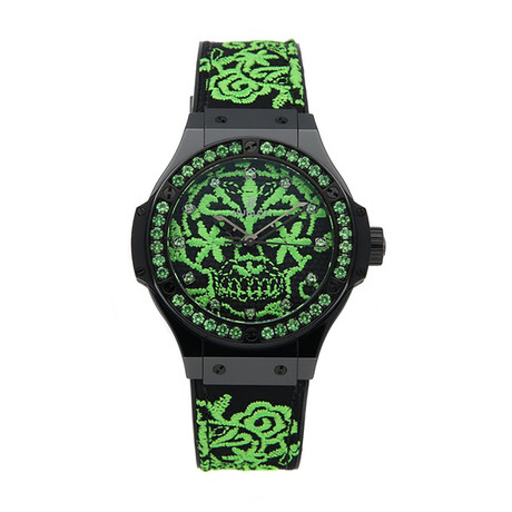Hublot Big Bang Ladies Broderie Sugar Skull Fluo Malachik Automatic // 343.CG.6590.NR.1222 // Pre-Owned