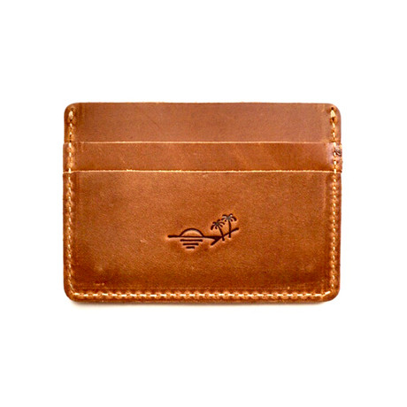 Marlin Ultra Slim Wallet // Saltwater Scene Stamp (Coffee)